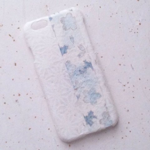 機種対応！Wacon友禅和紙 iPhoneカバー［麻の葉×海波桜］