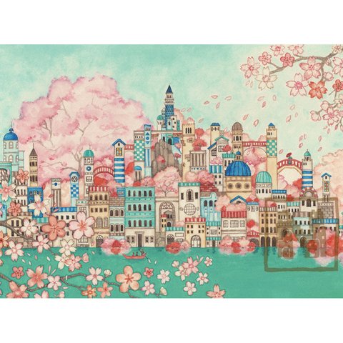 ポストカード４枚セット11「古の桜の青の都」