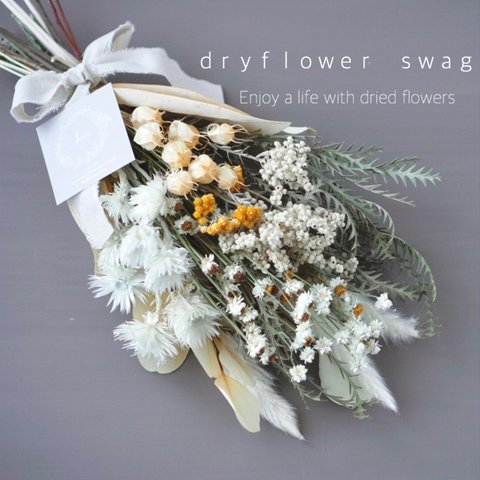 dryflower swag yellow ドライフラワースワッグ 花束　イエロー　黄色　ナチュラル