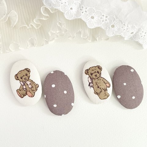 くまくまパッチンピン🐻セット　たっちくま&ドット