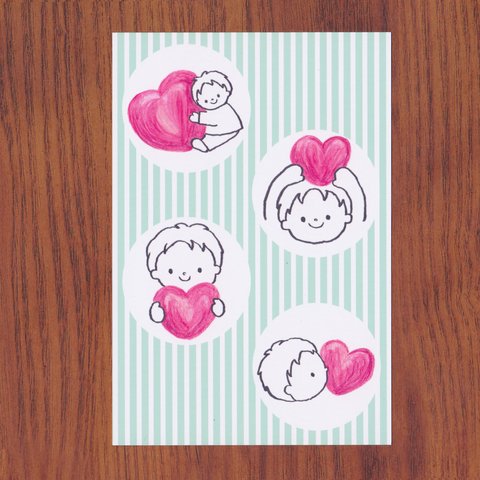 「LOVELY DAY ～男の子～」２枚セットポストカード