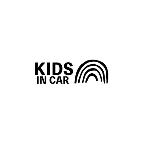 Kids in car Baby in car ステッカー かわいい 虹 レインボー ベビーインカー キッズインカー