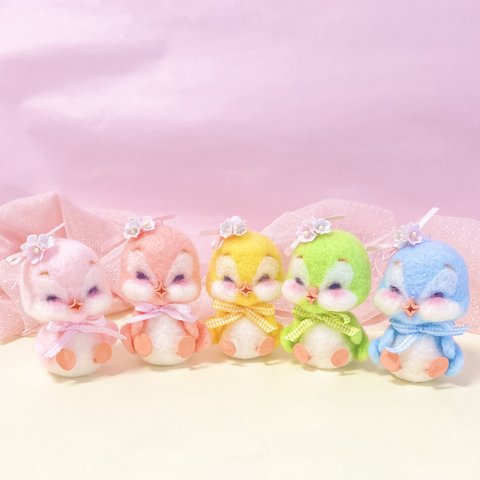 にこにこレインボーひよこ5set🌈☆レトロアニマル