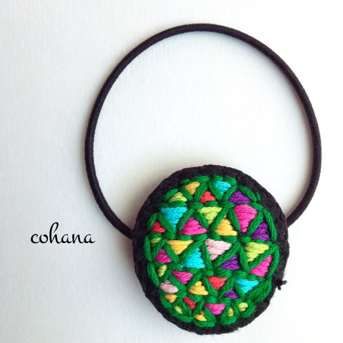 カラフル＊刺繍ヘアゴム