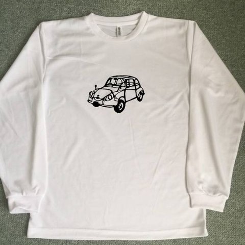 切り絵 車 ロング ドライ Tシャツ  スバル360