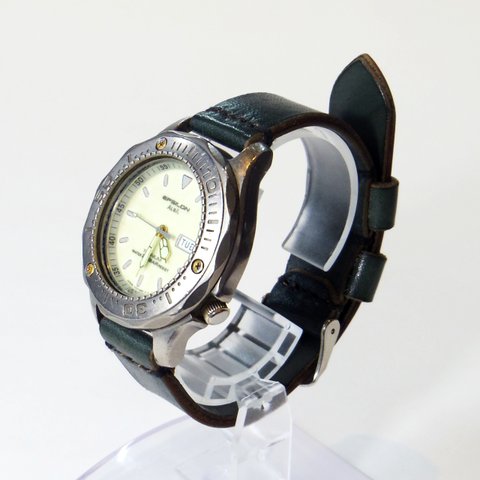 腕時計ベルト 腕時計バンド 牛革レザー 16mm〜20mmのラグ幅で制作 グレー 灰色