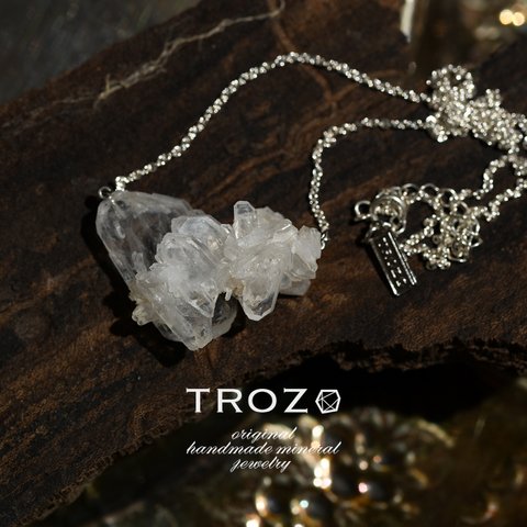 【017 Raindrop Collection】 ファーデンクォーツ 水晶 鉱物原石 シルバー925 ネックレス 天然石 アクセサリー (No.3232)