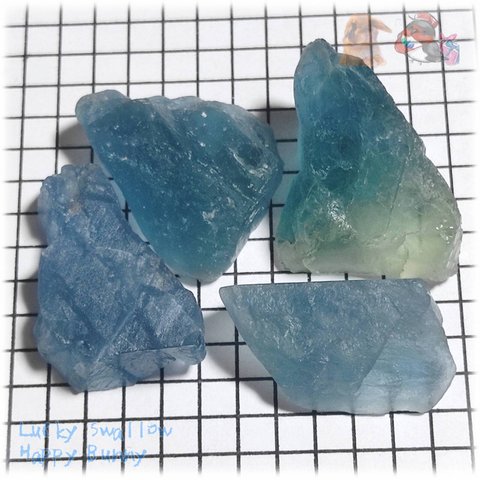 ◆ グリーンブルーフローライト 欠片 結晶 蛍石 原石 M45