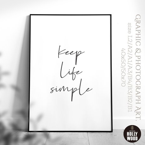 ☆インテリアアートポスター -keep life simple-【083】