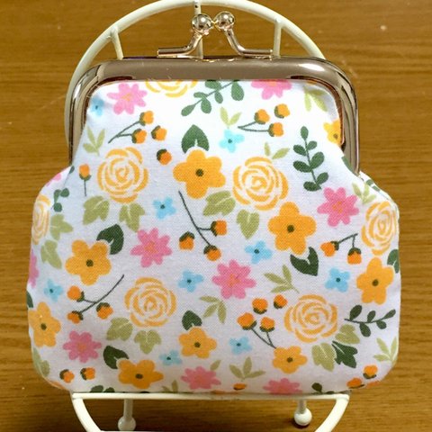  花柄がま口財布