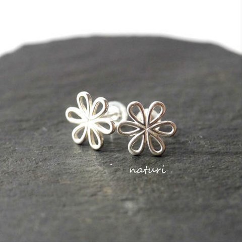 【fleur】sv925 flower pierce Ⅲ (2pcs)