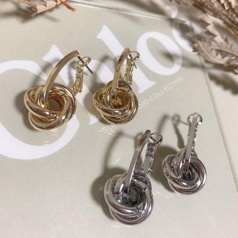 shellandsea   3連フープ×simpleピアス