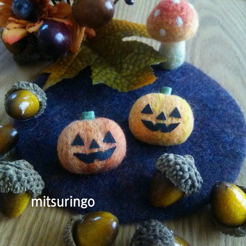 受注製作 羊毛フェルト ハロウィンブローチ