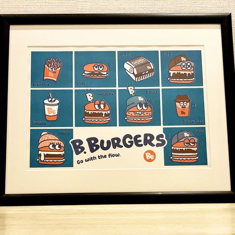 B.BURGERS　リソグラフA3ポスター　ストリート×POP　かわいい　ハンバーガー