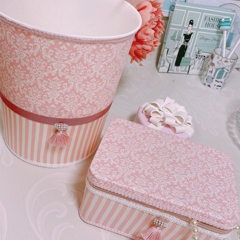 2点セット♡ ピンクダストボックス＆メイクボックス