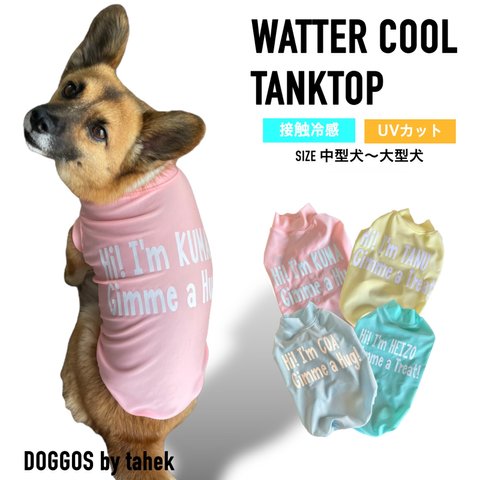 中型犬・大型犬服　冷感 タンクトップ　保冷剤　 cool ひんやり　ネームプリント　ウォータークール