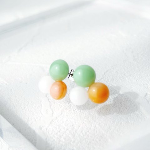 【特集掲載】triple glass earrings -mimosa-