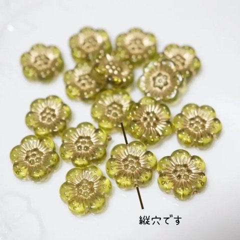 import【12個】レトロなフラワーアクリルビーズ＊Acrylbeads＊ニュアンスカラー＊クリアカラー アクリルビーズ＊レトロ