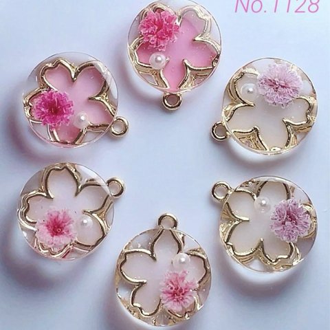 ◇送料無料◇No.1128チャーム♪ペンダントトップ♪レジン アクセサリーパーツ♪桜