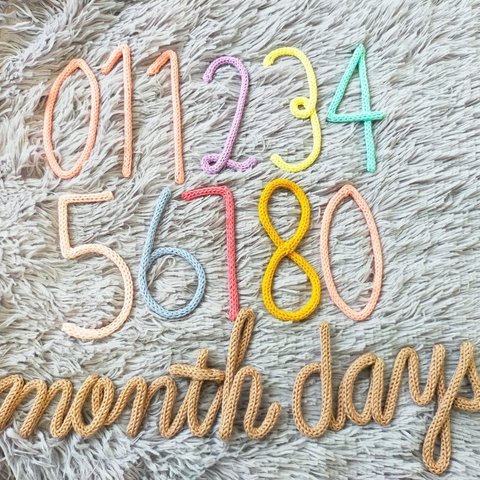 ウールレター0-9 days.monthセット