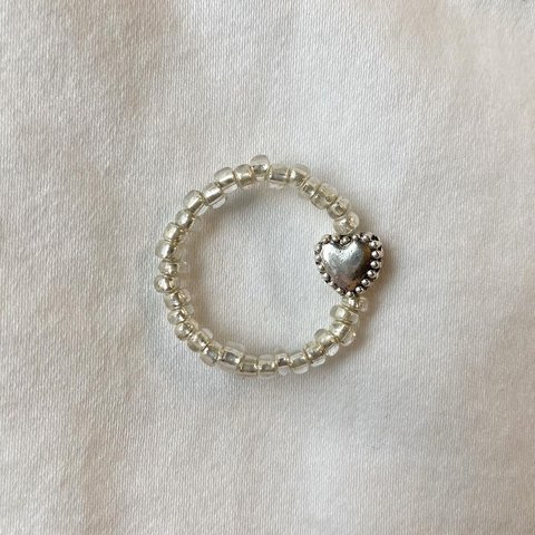 silver heart ring 