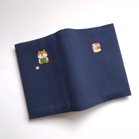 刺繍 ブックカバー 文庫 ほんのひととき