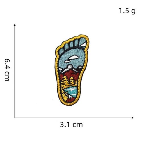 ハイキング 山 キャンプ ワッペン アップリケ アイロン対応 1枚