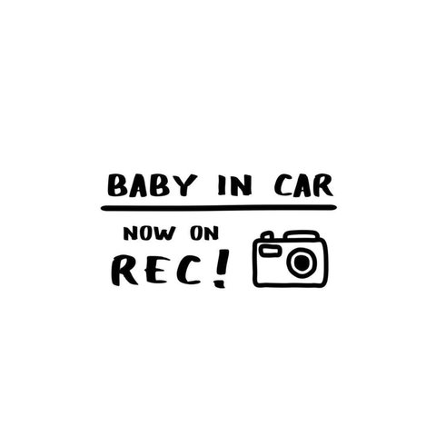 キッズインカー　ステッカー　kids in car ベビーインカー　Now on Rec Drive recorder ドラレコ ドライブレコーダー　録画中　24hr 録画　カメラ　煽り運転防止　撮影