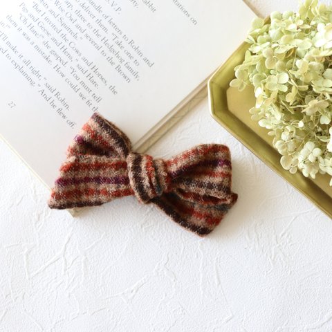 Orange Wool Hair Bow🍂🦙🍊