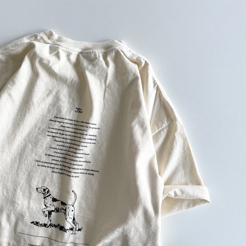 【予約販売】ヴィンテージライクTシャツ半袖Tシャツ / sheep dog / エクリュ