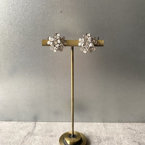 Vintage 80-90s retro bijou silver flower earring レトロ ユーズド ビジュー シルバー フラワー イヤリング