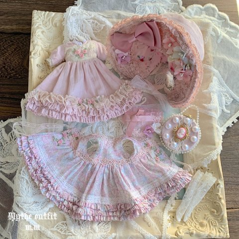 Blythe outfit ブライス アウトフィット 姫セット ピンク