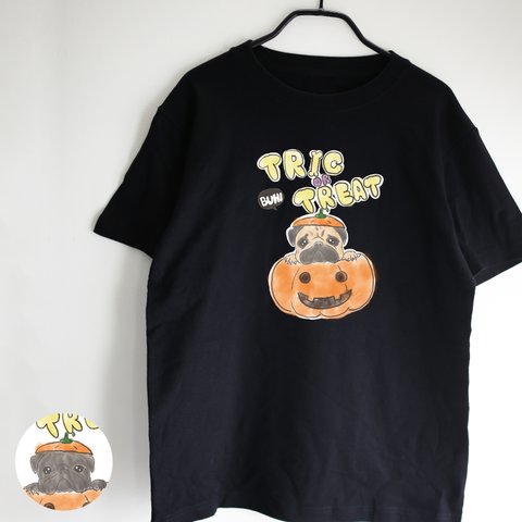 パグTシャツ　ハロウィン　お出かけ T　親子コーデ　