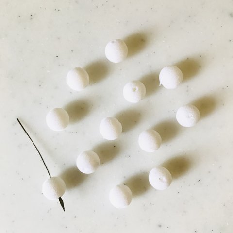 White Velvet 10mm Beads