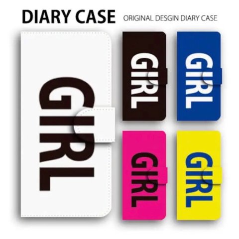 Girl ロゴ スマホケース 手帳型 全機種対応 手帳型ケース スマホカバー 携帯カバー