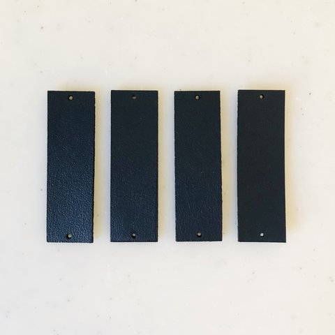 Navy Blue Leather Rectangle Connector