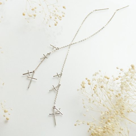 Star Cross pierced earring