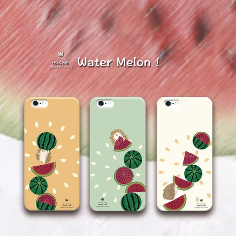 ハリネズミ・ハグミィ  Water Melon !  絵柄とカラーが選べるスマホケース