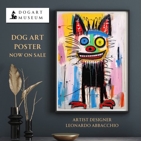 【ストリートドッグ - ヨークシャーテリア犬 No.4】抽象画 現代アートポスター 犬の絵 犬の絵画 犬のイラスト