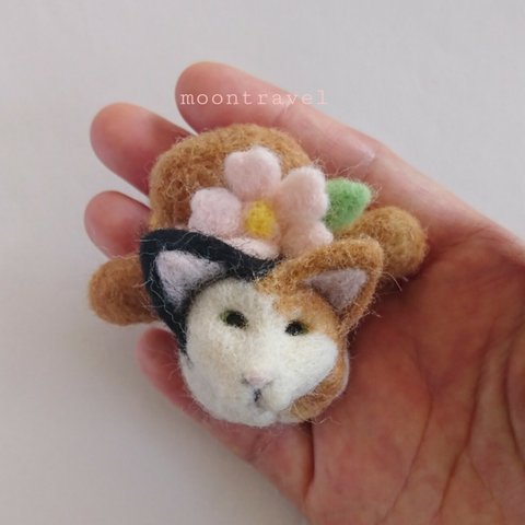 三毛猫と桜の麦わら帽子 ＊hat cat＊