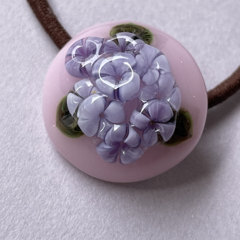 ガラスの ヘアゴム　紫陽花