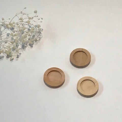 ウッド 皿 ディッシュ パーツ サークル  18mm  8個 ナチュラルカラー