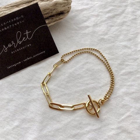 mix chain × mantel bracelet ∴ stainless