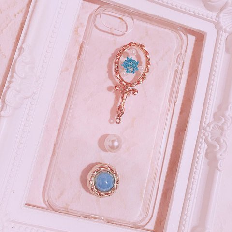 ハンドメイド かすみ草 iPhoneケース