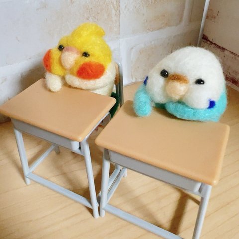 学校シリーズ　眠たインコ 