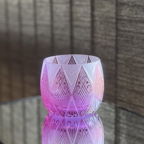 変色樽型花瓶 ピンク/紫～ピンク シリーズbreath(送料込み)
