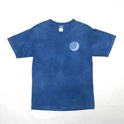 送料無料　藍染Tシャツ BLUE MOON メンズ1