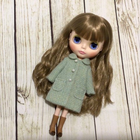 コートのみ　グリーン系ウールツイード　ブライス　アウトフィット　ドール服