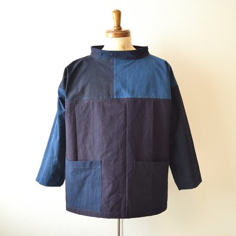 KIRIKOMI"切込” スモック プルオーバー ジャケット ヴィンテージ 藍染 ボロ パッチワーク vintage aizome smock