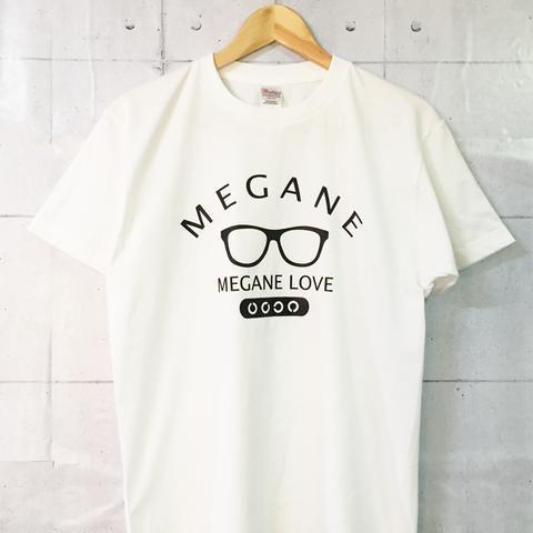MEGANE LOVE Tシャツ(ホワイト×ブラック)